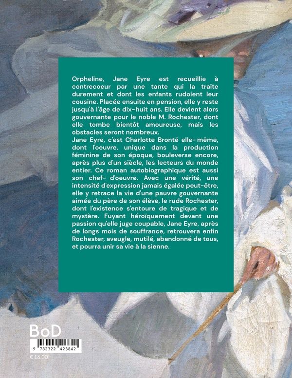 Quatrième de couverture de « Jane Eyre »
