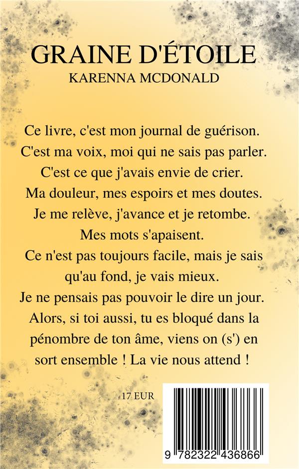 Quatrième de couverture de « GRAINE D'ETOILE »