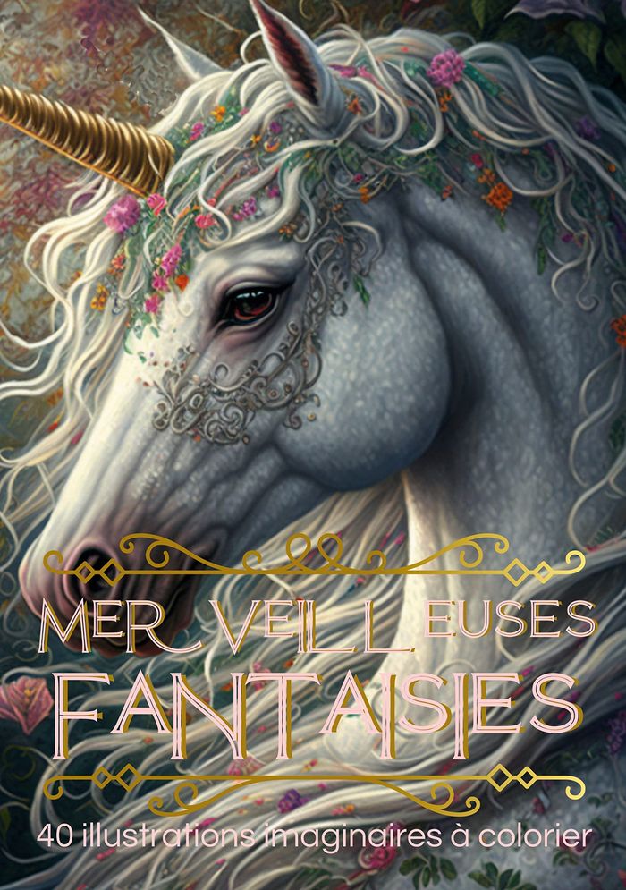 Couverture du livre « MERVEILLEUSES FANTAISIES - 40 ILLUSTRATIONS DE CREATURES ET LIEUX IMAGINAIRES A COLORIER » de D'Activites Cahiers, librairie Les Contes Infusés à Corte