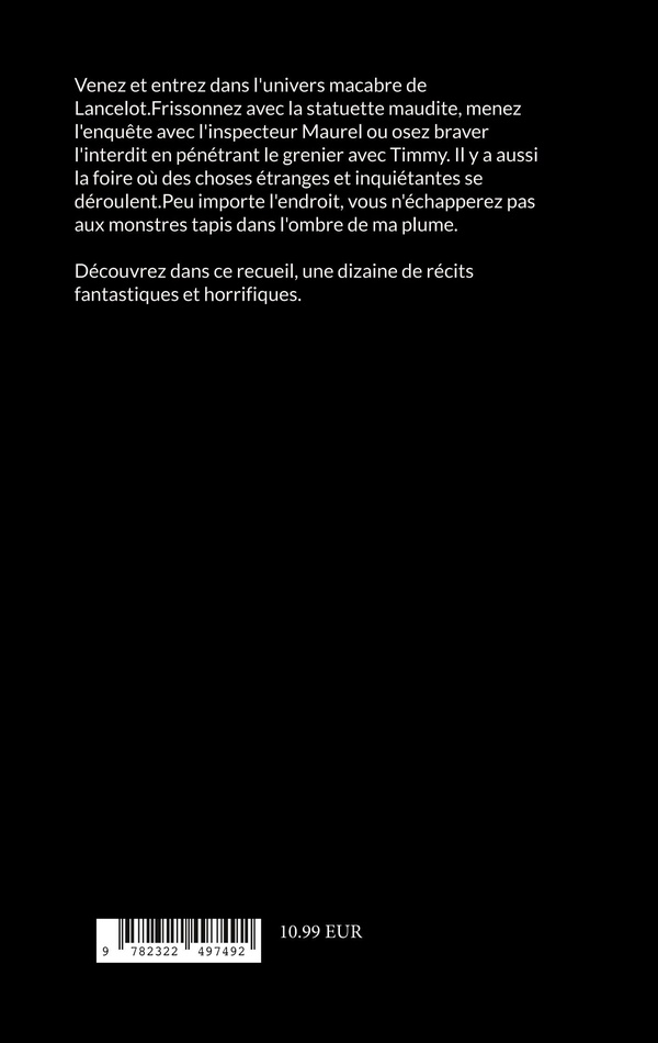 Quatrième de couverture de « PEUR PRIMALE ET AUTRES RECITS »