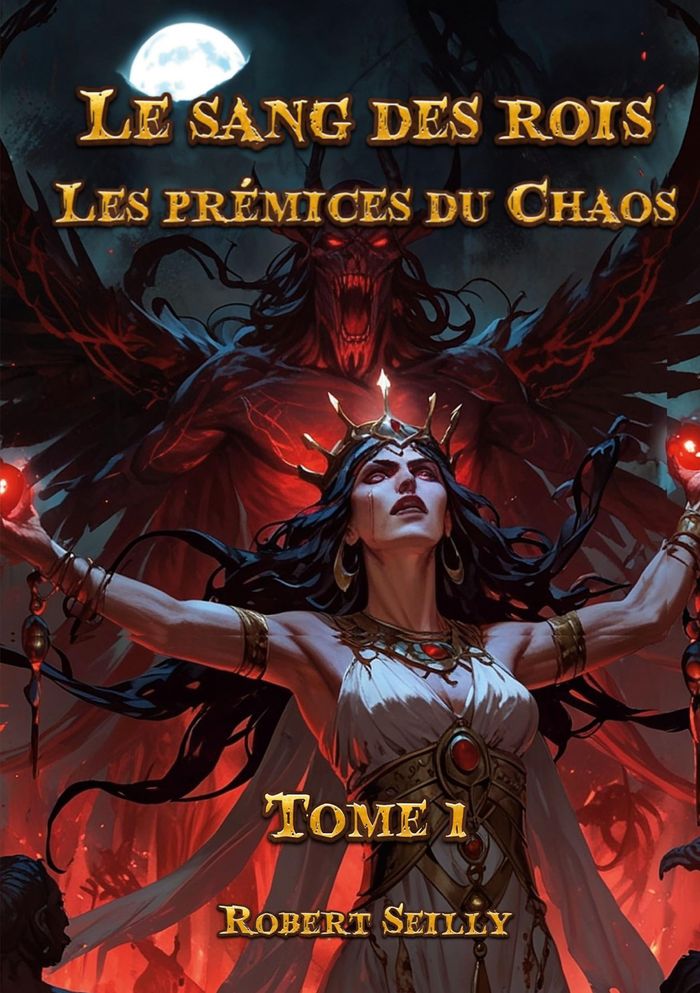 Couverture du livre « LE SANG DES ROIS - TOME 1: LES PREMICES DU CHAOS - ILLUSTRATIONS, COULEUR » de Robert Seilly, librairie Les Contes Infusés à Corte