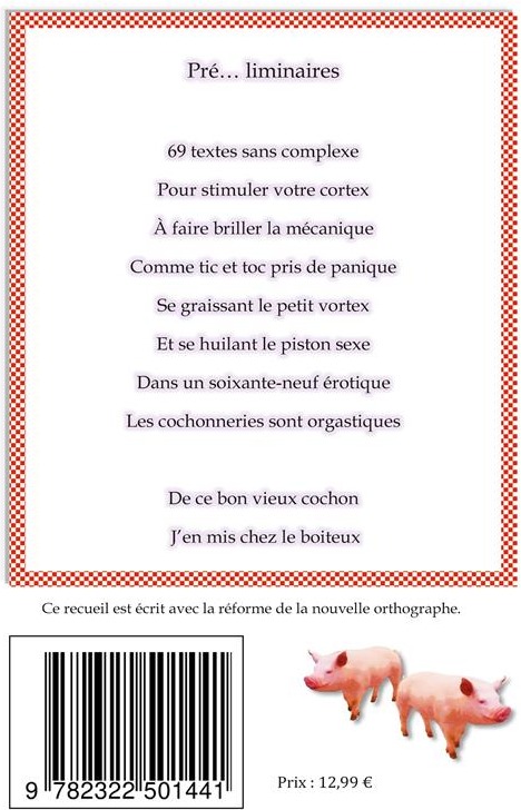 Quatrième de couverture de « POEMES SALACES - LE SALACE, CA LASSE OU PAS ? »