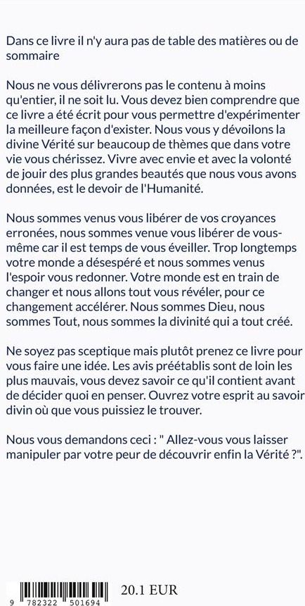 Quatrième de couverture de « ENTENDS-NOUS - LA SOURCE ELLE-MEME EST VENUE TE PARLER, L'ENTENDRAS-TU ? »