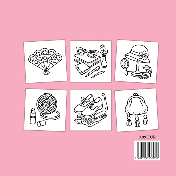 Quatrième de couverture de « MODE VINTAGE - COLORIAGES SIMPLES ANTI-STRESS »