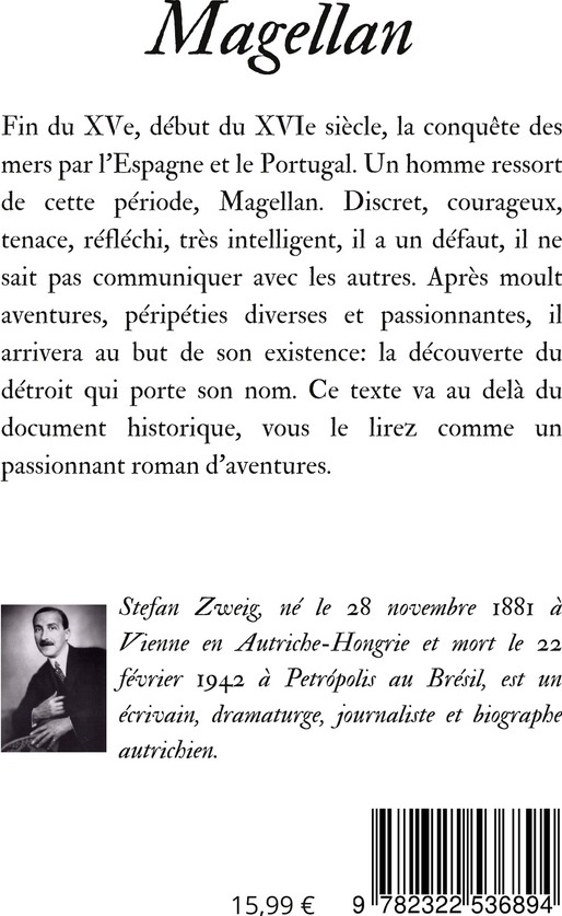 Quatrième de couverture de « Magellan : 1938 »