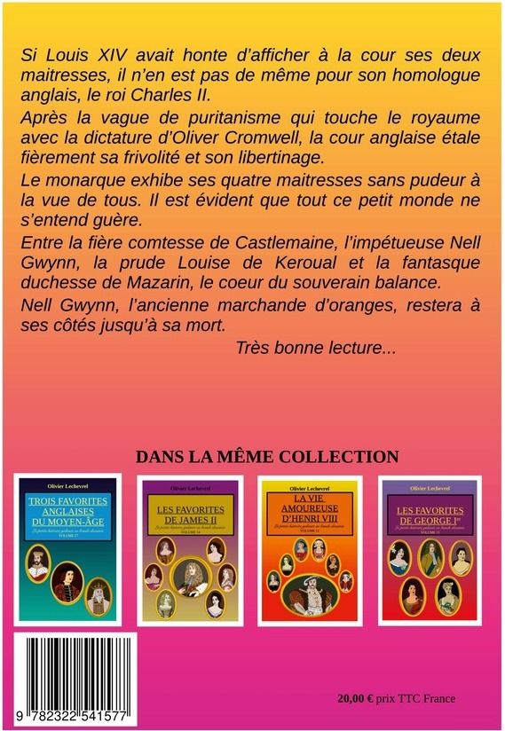 Quatrième de couverture de « LES FAVORITES DE CHARLES II - ILLUSTRATIONS, COULEUR »