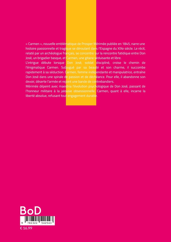 Quatrième de couverture de « Carmen »