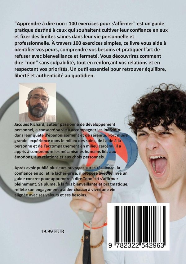 Quatrième de couverture de « APPRENDRE A DIRE NON - 100 EXERCICES POUR S'AFFIRMER - ILLUSTRATIONS, COULEUR »