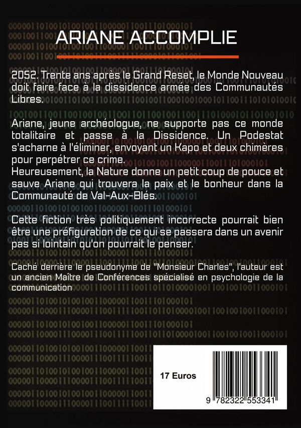 Quatrième de couverture de « ARIANE ACCOMPLIE »