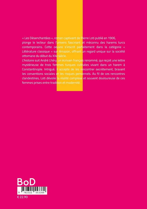 Quatrième de couverture de « LES DESENCHANTEES - PLONGEZ DANS L'UNIVERS ENVOUTANT DES HAREMS TURCS ET DECOUVREZ LE DESTIN POIGNAN »