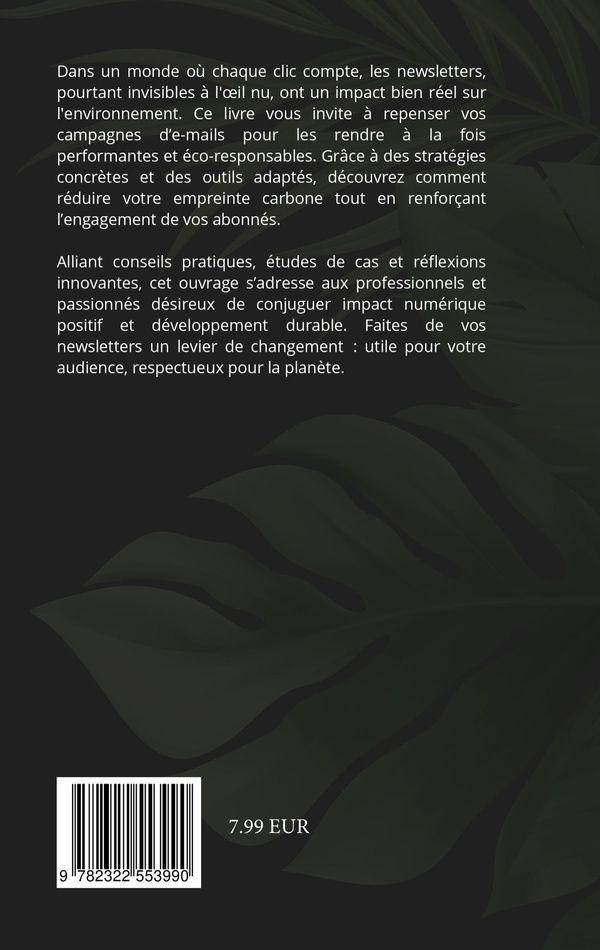 Quatrième de couverture de « NEWSLETTERS ECO-RESPONSABLES - GUIDE PRATIQUE POUR DES CAMPAGNES DURABLES »