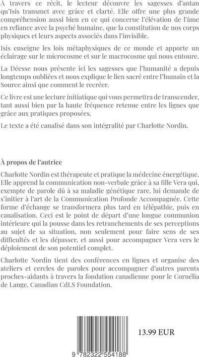 Quatrième de couverture de « SAGESSE D'ISIS - INITIATION »