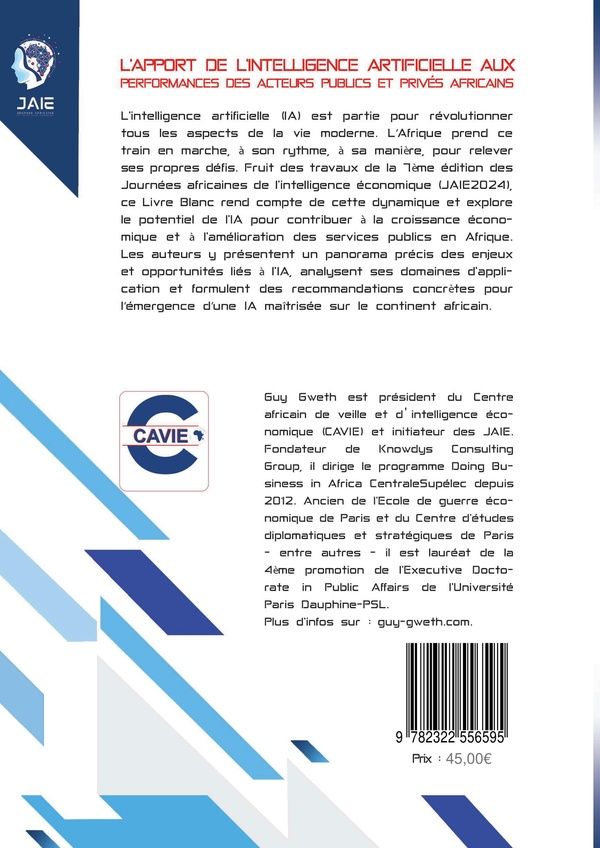 Quatrième de couverture de « L'APPORT DE L'INTELLIGENCE ARTIFICIELLE AUX PERFORMANCES DES ACTEURS PUBLICS ET PRIVES AFRICAINS - L »