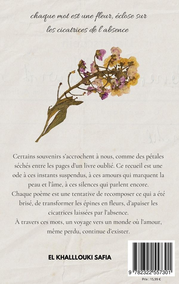 Quatrième de couverture de « UN SOUVENIR DE TOI »