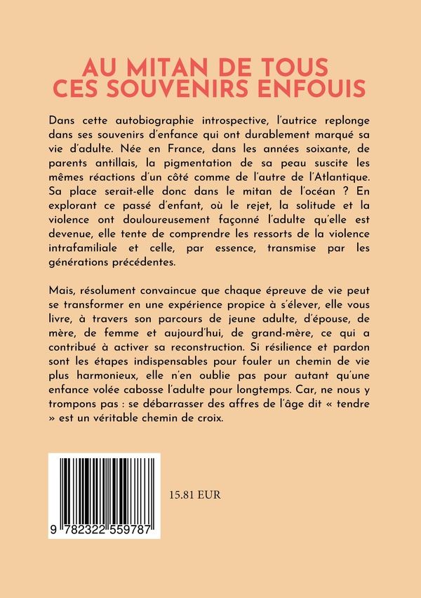 Quatrième de couverture de « AU MITAN DE TOUS CES SOUVENIRS ENFOUIS - TCHIMBE RED MA POLI »