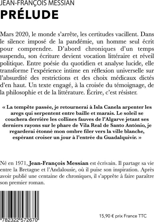 Quatrième de couverture de « Prélude : chroniques »