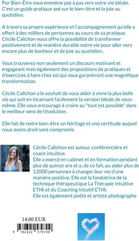 Quatrième de couverture de « PUR BIEN-ETRE - GUIDE D'UNE VIE IDEALE »