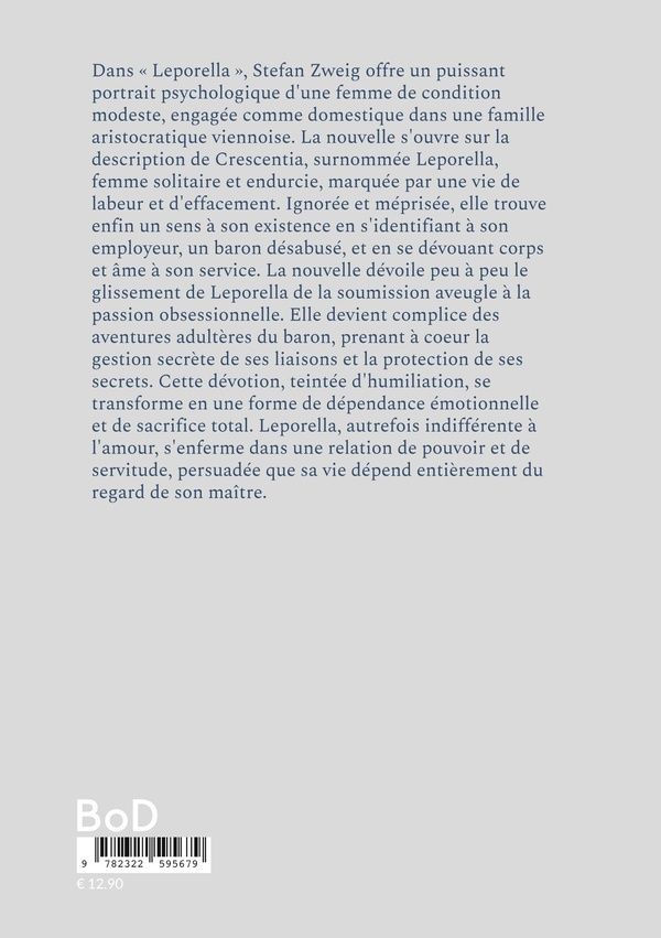 Quatrième de couverture de « Leporella : Une nouvelle psychologique de Stefan Zweig »