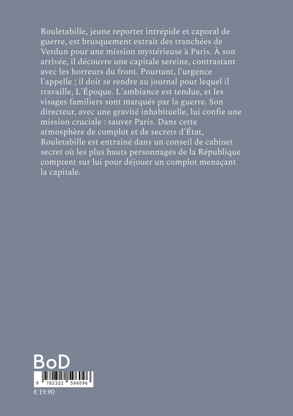 Quatrième de couverture de « Rouletabille chez Krupp : Rouletabille face à l'énigme de Paris en péril »