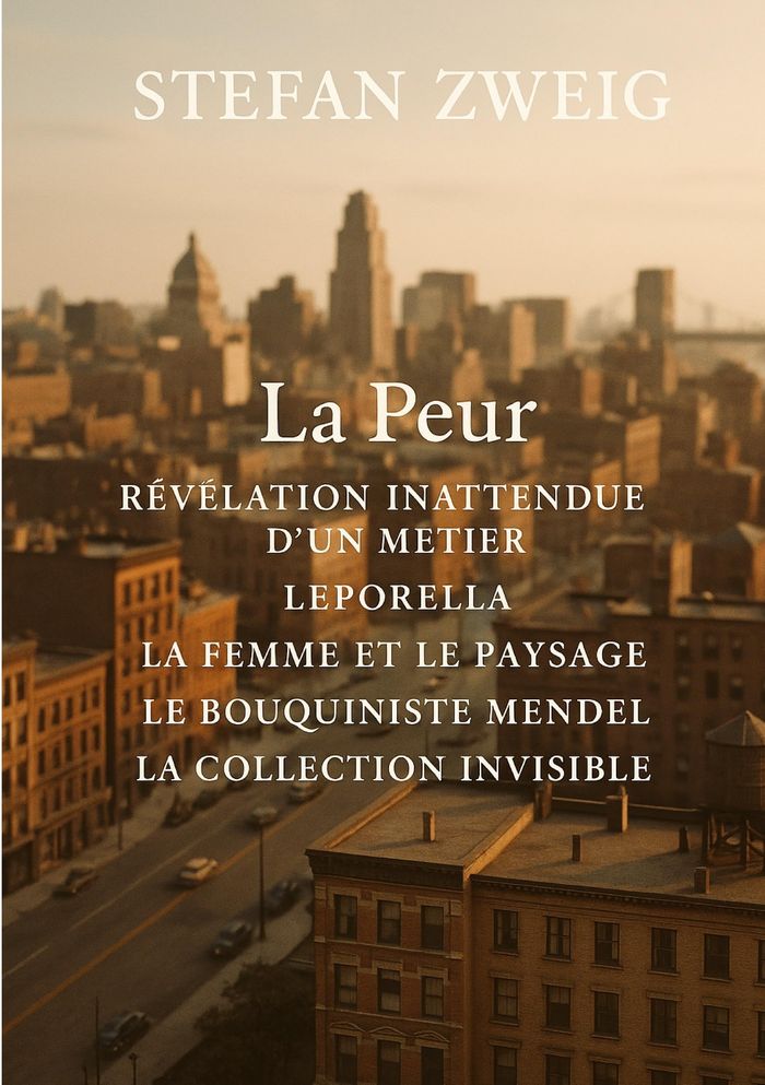 Couverture du livre « La peur : un recueil de nouvelles psychologiques sur la peur, l'obsession, la mémoire et les illusions humaines » de Stefan Zweig, librairie Les Contes Infusés à Corte