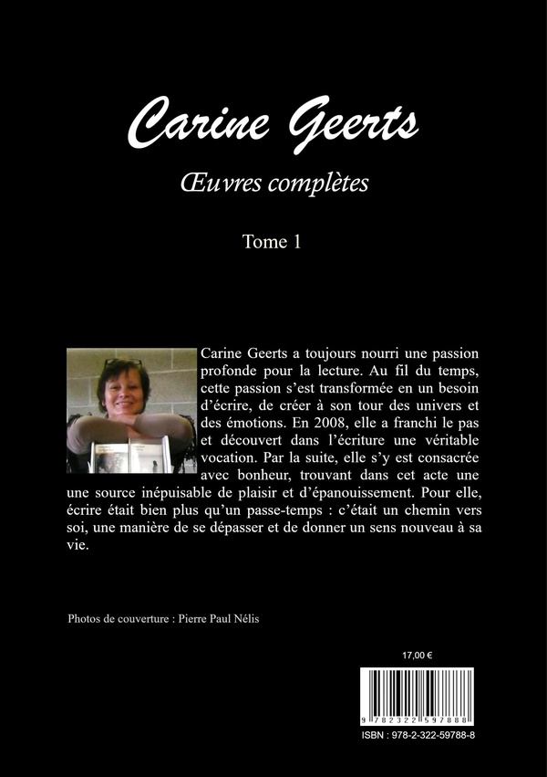 Quatrième de couverture de « CARINE GEERTS - OEUVRES COMPLETES TOME 1 »