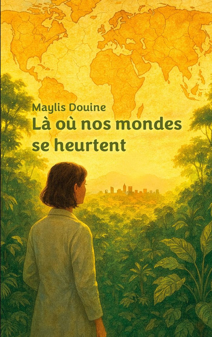 Couverture du livre « LA OU NOS MONDES SE HEURTENT » de Maylis Douine, librairie Les Contes Infusés à Corte