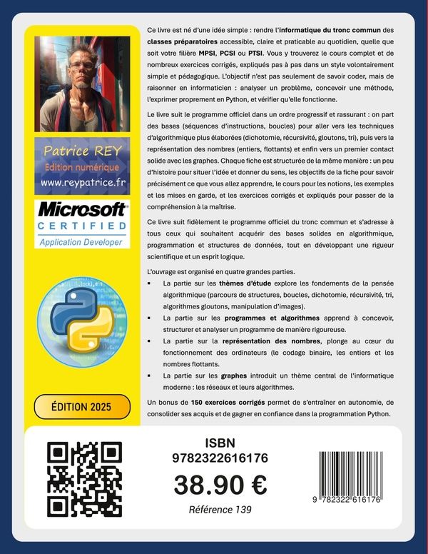 Quatrième de couverture de « ITC informatique tronc commun : MPSI, PCSI, PTSI, cours [et] exercices »