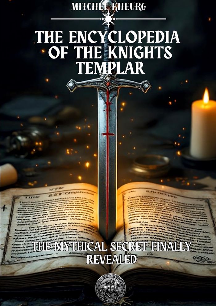 Couverture du livre « THE ENCYCLOPEDIA OF THE KNIGHTS TEMPLAR - THE MYTHICAL SECRET FINALLY REVEALED » de Mitchel Kheurg, librairie Les Contes Infusés à Corte