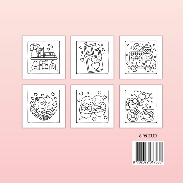 Quatrième de couverture de « FETE DES AMOUREUX - COLORIAGES DOUX POUR SE DETENDRE »