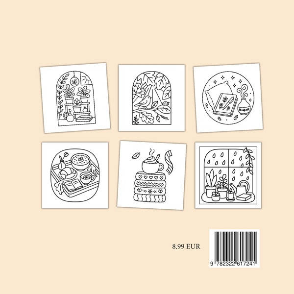 Quatrième de couverture de « COSY CANVAS - COLORIAGES CHALEUREUX »