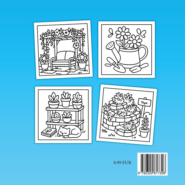 Quatrième de couverture de « COSY JARDINAGE - COLORIAGES SIMPLES ANTI-STRESS »