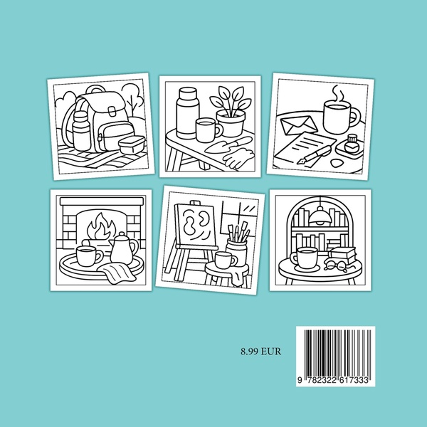 Quatrième de couverture de « COSY CAFE - COLORIAGES RECONFORTANTS »