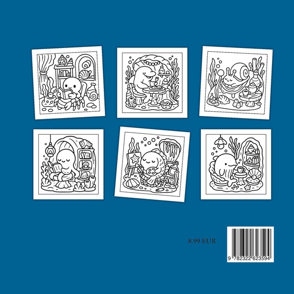 Quatrième de couverture de « COSY OCEAN - COLORIAGES MARINS APAISANTS »