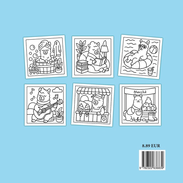 Quatrième de couverture de « COSY LAMA - COLORIAGES MIGNONS ET APAISANTS »