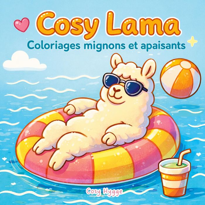 Couverture du livre « COSY LAMA - COLORIAGES MIGNONS ET APAISANTS » de Cosy Hygge, librairie Les Contes Infusés à Corte
