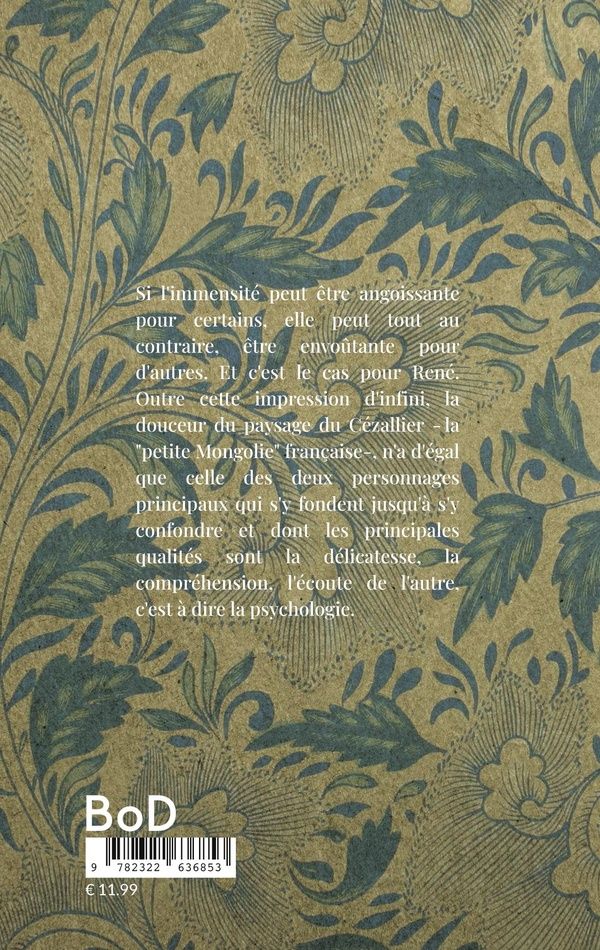Quatrième de couverture de « RENE DANS LA DOUCEUR DE L'INFINI »