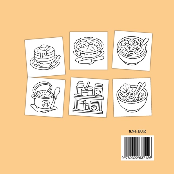 Quatrième de couverture de « COSY CUISINE - COLORIAGES GOURMANDS APAISANTS »