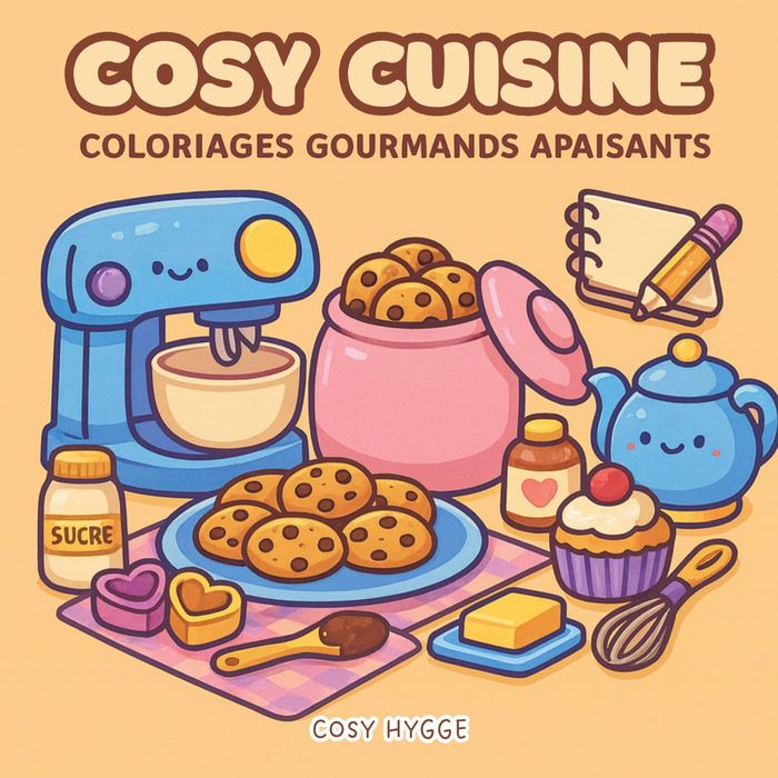 Couverture du livre « COSY CUISINE - COLORIAGES GOURMANDS APAISANTS » de Cosy Hygge, librairie Les Contes Infusés à Corte