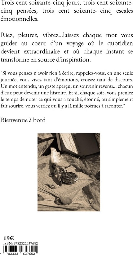 Quatrième de couverture de « VOYAGE A BORD DE 365 JOURS - ILLUSTRATIONS, COULEUR »