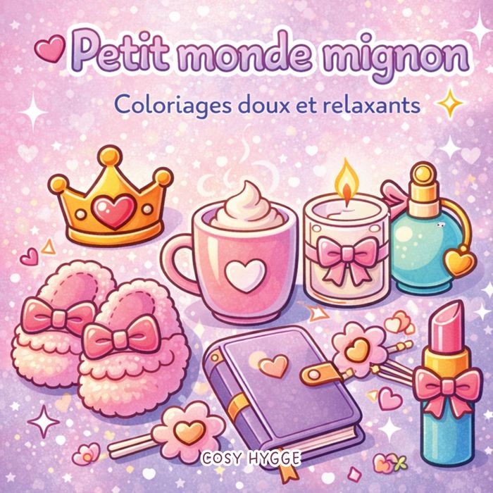 Couverture du livre « PETIT MONDE MIGNON - COLORIAGES DOUX ET RELAXANTS » de Cosy Hygge, librairie Les Contes Infusés à Corte