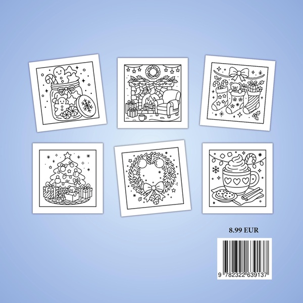 Quatrième de couverture de « COCOONING HIVERNAL - MOMENTS DOUILLETS A COLORIER »