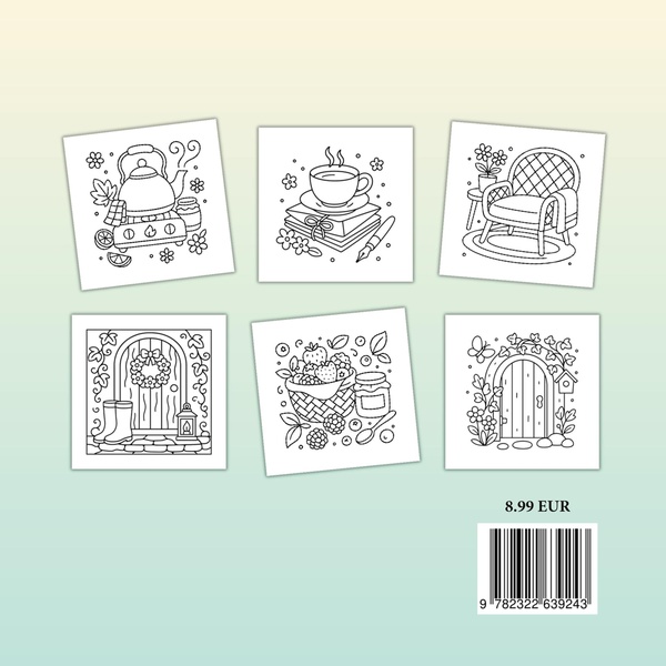 Quatrième de couverture de « COTTAGE TOUT DOUX - COLORIAGES APAISANTS AUX TRAITS LARGES »