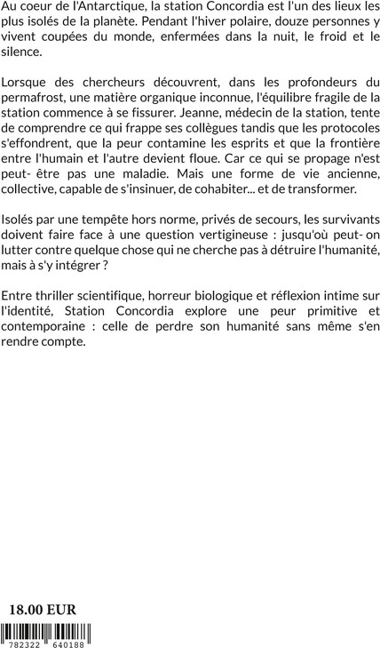 Quatrième de couverture de « Station Concordia »