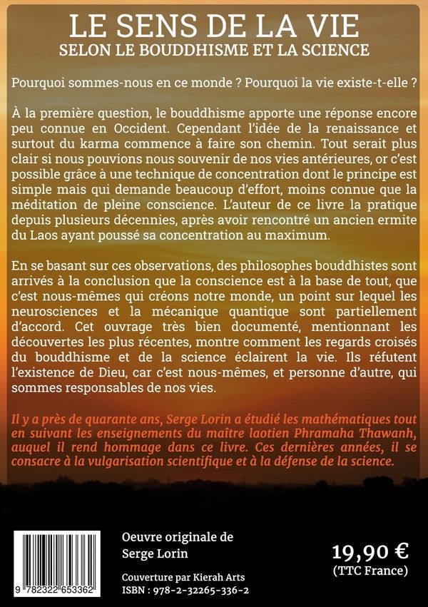 Quatrième de couverture de « Le sens de la vie : selon le bouddhisme et la science »