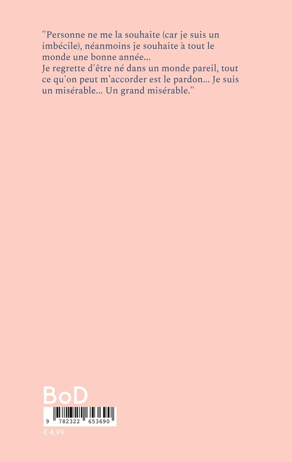 Quatrième de couverture de « JE REGRETTE... - LETTRE DU 31/12/2025 »