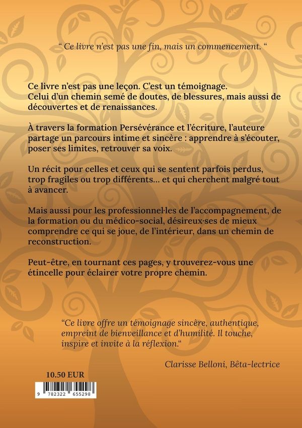 Quatrième de couverture de « PERSEVERANCE - LA OU JE ME SUIS RETROUVEE - ILLUSTRATIONS, COULEUR »