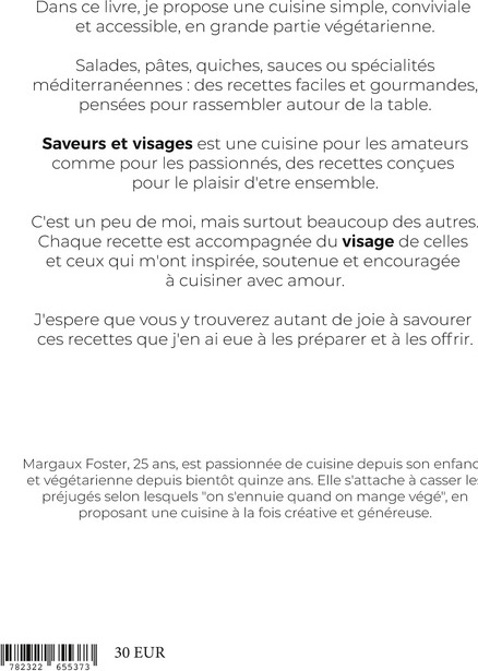 Quatrième de couverture de « Saveurs et visages : recettes d'une cuisine partagée »