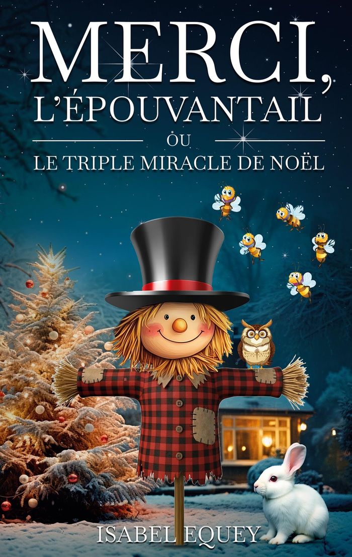 Couverture du livre « Merci, l'épouvantail : ou le triple miracle de Noël » de Isabel Equey, librairie Les Contes Infusés à Corte