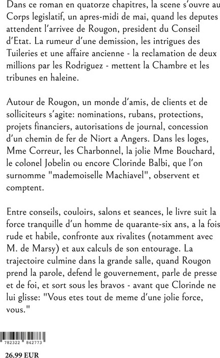 Quatrième de couverture de « Son Excellence Eugène Rougon »