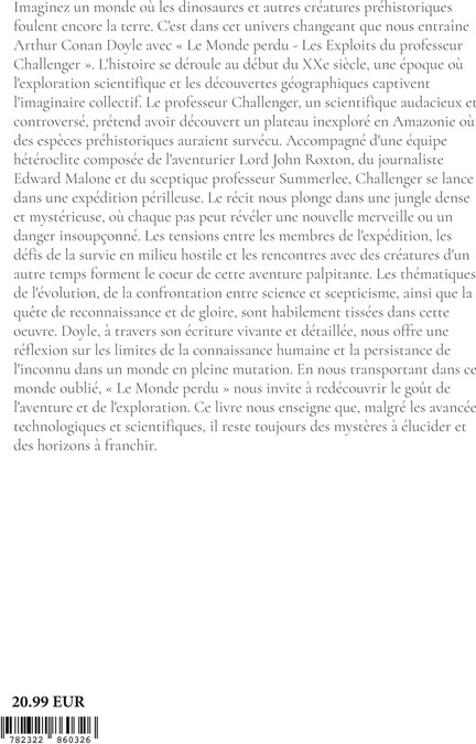 Quatrième de couverture de « Le Monde perdu : Les Exploits du professeur Challenger »
